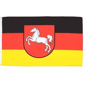 Nedersaksen Vlag 90x60cm - Nedersaksen Vlag - Land Duitsland 60 x 90 cm - Vlaggen - AZ VLAG