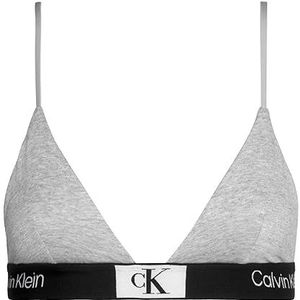 Calvin Klein Dames ongevoerde driehoek BH, Grijze Hei, XS