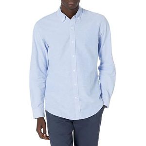 Amazon Essentials Regular-Fit Lange Mouwen Effen Oxford Shirt Blauw, Medium