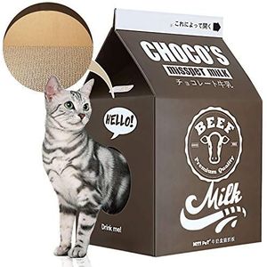 ScratchMe Kat doos huis Scratcher karton, kat appartement krabpaal karton, melkdoos vorm, kat krabben huisbed, zwart