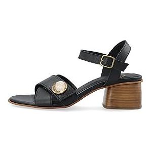 CA'SHOTT A/S Casstina 61201251 Cross Leather Sandalen met hak voor dames, zwart, 40 EU