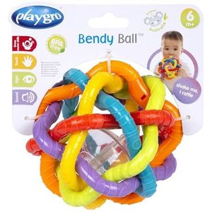 Playgro Speelbal met rammelaar, vanaf 6 maanden, Bendy Ball, veelkleurig, 40133