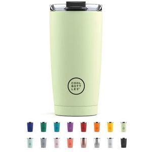 Cool Bottles - Thermosbeker - 550 ml - 5 uur warm, 10 uur koud - BPA Vrij - Pastel Green