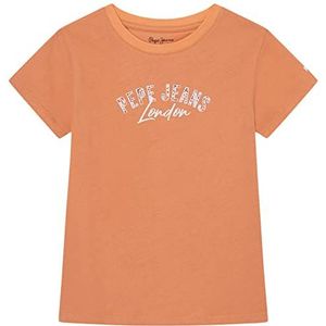 Pepe Jeans Gervera T-shirt voor meisjes, oranje (perzik), 12 Jaar