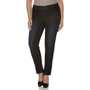 Ulla Popken Grote maten voor dames, grote maten, jeggings, broek, jeanslegging, slim fit, skinny band, elastiek rondom, stretchcomfort, tot maat 120, blauw (Fashion Denim 94), 52