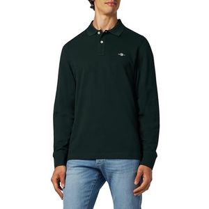 GANT Reg Shield Ls Pique Rugger Poloshirt voor heren, Tartan Green, M