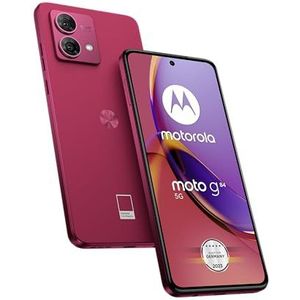 Motorola Moto g84 5G (6,5'-FHD+ display, 50 MP dual-camera, 12/256 GB, 5000 mAh, Android 13) Viva Magenta incl. beschermhoes + auto-adapter [exclusief bij Amazon]