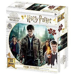 Prime 3D Harry, Hermelien en Ron lenticulaire puzzel (3D-effect), 500 stukjes, meerkleurig (HP32559)