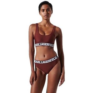 KARL LAGERFELD Elongated Logo Bikini Top, Biking Red, S