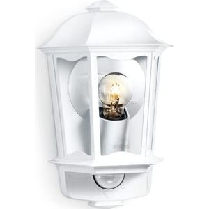 STEINEL Klassieke buitenlamp met sensor L 190 S, max. 100 W, IR-sensor, registratiehoek: 180°, reikwijdte: max. 12 m, E27-fitting, IP44, wit