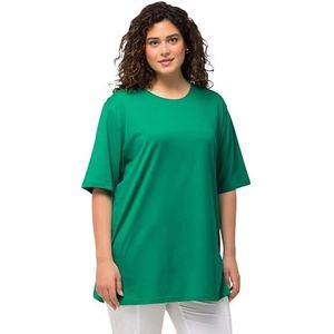 ULLA POPKEN, Dames, grote maten, T-shirt, ronde hals, dames, Emerald, 48/50 NL
