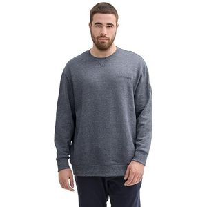 TOM TAILOR Heren plussize sweatshirt, 19932 - Navy Grindle Structuur, 4XL grote maten