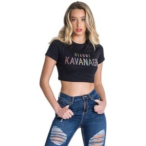 Gianni Kavanagh Black Formentera Cropped T-shirt voor dames