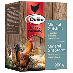 Quiko Hobby Farming minerale gritsteen 900g - pluksteen voor kippen, kwartels & pluimvee - met waardevolle sporenelementen - bevordert plukgedrag - zorgt voor afwisselende werkgelegenheid