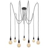 Paulmann 50390 Neordic hanglamp Ketil 7-lamps spin max. 7x60 watt hangende lamp zwart plafondlamp siliconen, metaal hangende verlichting E27