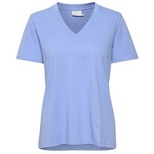 KAFFE Dames T-shirt blouse korte mouwen V-hals, Grapemist, S