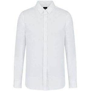 Armani Exchange Slim Stretch satijnen overhemd voor heren, Wit, XS
