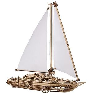 UGEARS Serenity's Dream Model Yacht - Model Ships Kits voor Volwassenen - Houten Modellen om te bouwen voor Volwassenen - 3D-puzzels Volwassen Schip Model Kit - DIY Houten Model Boten voor Liefhebbers