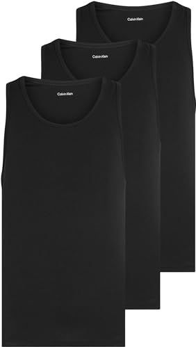 Calvin Klein Tanktop voor heren met ronde hals, verpakking van 3 stuks, zwart (zwart, zwart, zwart), XS