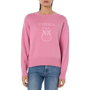 Pinko Burgos Intarsio Shirt 100% wol logo, N98_orchideeënrook, M