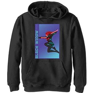 Marvel Halftone Widow uniseks kinderpullover met capuchon, SCHWARZ, S