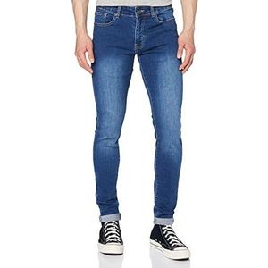 Enzo Skinny jeans voor heren, Blauw (Midwash), 38W / 32L