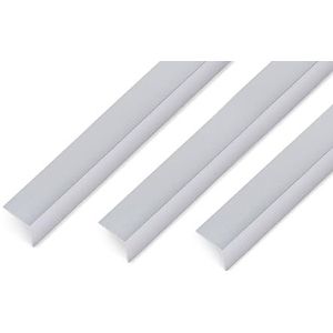 Alberts 499648 hoekprofiel, zelfklevend, aluminium, kogelstraald zilver, 1000 x 20 x 20 mm, set van 3
