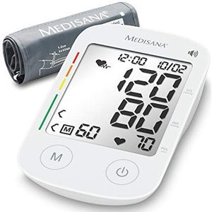 medisana BU 535 Voice Bovenarm bloeddrukmeter, nauwkeurige bloeddruk- en polsslagmeting met geheugenfunctie en spraakuitvoer, verkeerslichtschaal, weergavefunctie voor onregelmatige hartslag