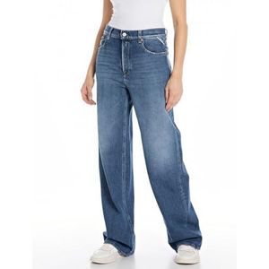 Replay Dames Wide Leg Jeans Cary Rose Label, 009, medium blue, 31W x 30L