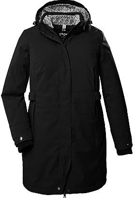 STOY Dames functionele jas met afritsbare capuchon - grote maten STW 11 WMN PRK, zwart, 54, 39797-000