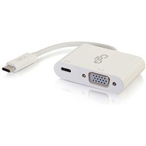 C2G USB-C naar VGA Video Adapter Converter met vermogen Delivery - Wit