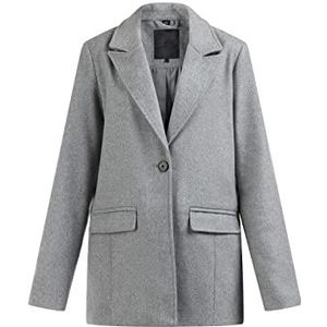 baradello Dames lange blazer van wolmix 31023823-BA01, grijs melange, XL, grijs, XL