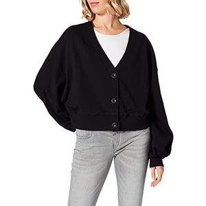 Urban Classics Dames Organic Oversized Short Terry Cardigan Vrouwen Sweatshirt Zwart, zwart, S