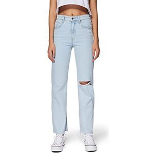 Mavi Barcelona Slit Jeans voor dames, gebleekte denim, 30W x 31L