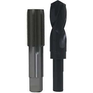 HSS-America Pou High Speed stalen tip-bit en boorset (# 0 – 80 – 1/5,1 cm – 12, M1,6 – M36, NC, NF), boren en kraanset in kunststof behuizing, M30 x 3,5, 1