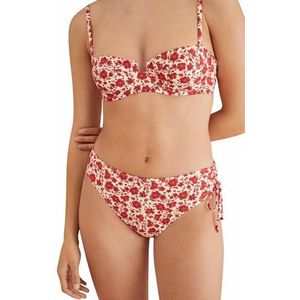 women'secret Bikinibroekje met hoog bloemenpatroon, rode print, S