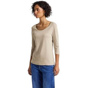 STREET ONE - Shirt - Beige - Style Pania - 3/4 Mouwen