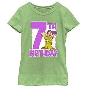 Disney Snow White Dopey 7e Birthday Girls Heather T-shirt, Green Apple, X-Small, apple green, XS
