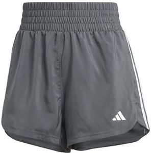 adidas Dames Pacer Training 3-Stripes Woven High-Rise Shorts, GRESIX/WHITE, XXS 3 inch