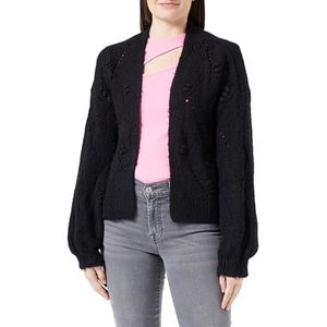 Bestseller A/S Onlnew Jane Ls Short Struct Cardigan KNT gebreide jas voor dames, zwart, M