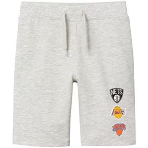 NAME IT Jongens NKMANSER NBA Long SWE UNB OUS Shorts, Black, 116, zwart, 116 cm