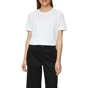 Relaxed fit-shirt met opdruk met gatenborduurwerk, wit, 36