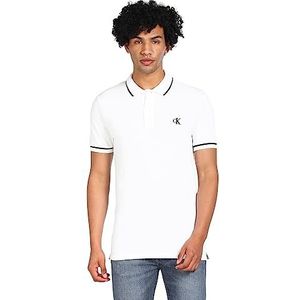 Calvin Klein Jeans Heren Tipping Slim Polo S/S Polos, wit (bright white), XL