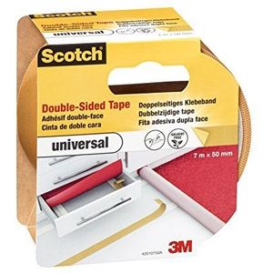 ScotchBlue 42010750 plakband, dubbelzijdig universeel, 7 m x 50 mm, lichtbruin