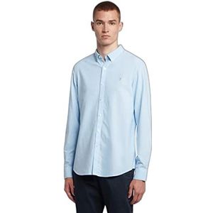 Farah Geruit overhemd voor heren, Hemelsblauw, S
