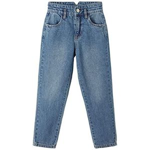 NAME IT Nkfbella Dnmatamy Hw Ancle Mom Pant jeansbroek voor meisjes, donkerblauw (dark blue denim), 128 cm
