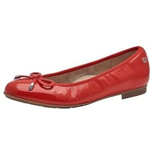 TAMARIS Comfort Ballerina's voor dames met strik, rood gelakt, 39 EU, rood, lak, 39 EU