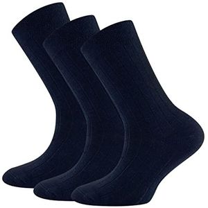 EWERS Retro Chic sokken, verpakking van 3 stuks, rib voor kinderen, klassieke geribbelde structuur, trendy kleuren en optimale pasvorm, Made in Germany, blauw, 23-26 EU