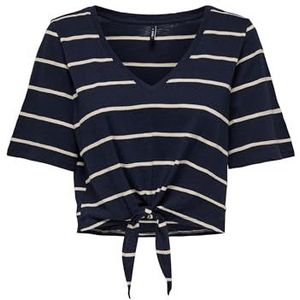 Onlsummer S/S V-hals knoop top JRS, navy blazer, XS