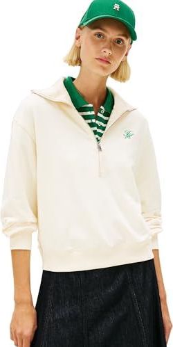 TOMMY HILFIGER Sweatshirt  lichtbeige / groen